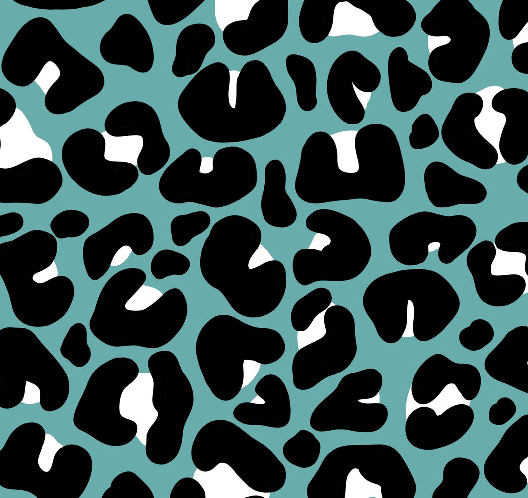 Black and Turquoise Leopard