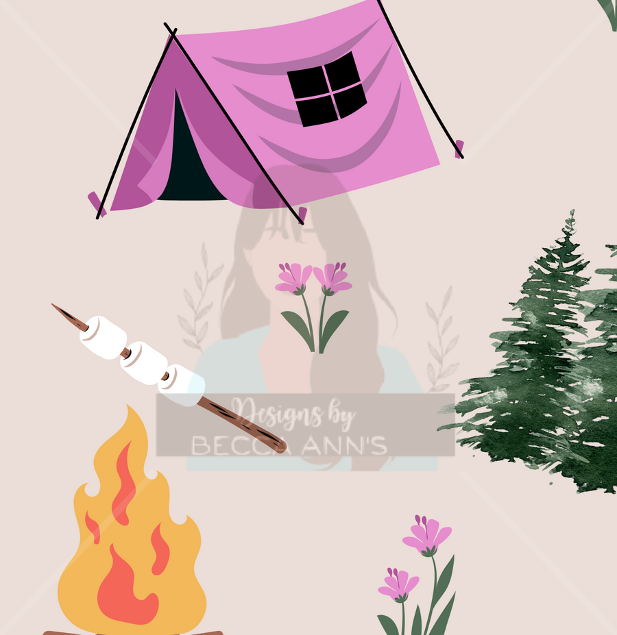 Pink Tent Camping Seamless File