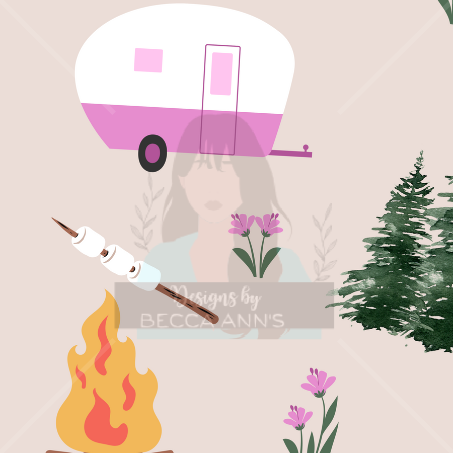 Pink RV Camping Seamless File