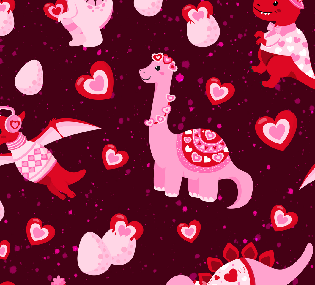 Pink Valentine Dinosaurs