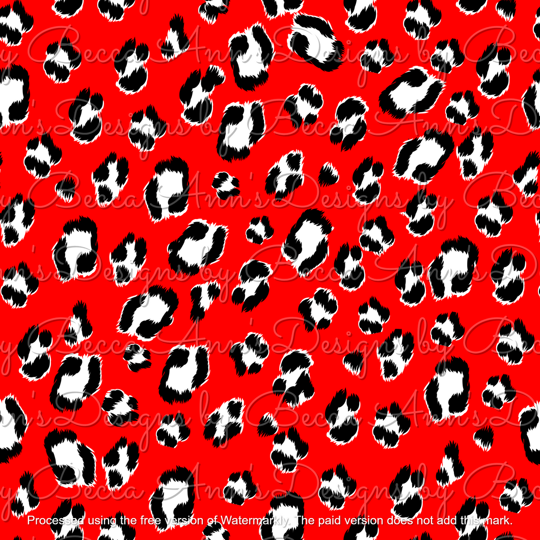 Red Black White Leopard Print Seamless File