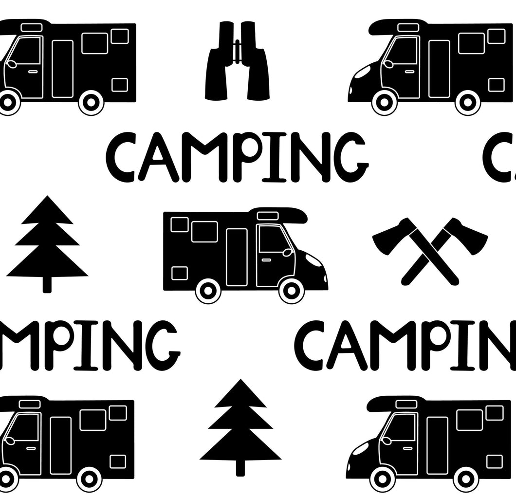 Black and white Camping
