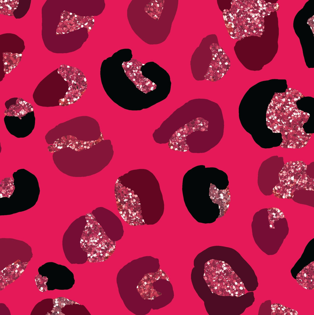 Valentine Pink Glitter Leopard