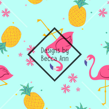 Load image into Gallery viewer, Flamingos and Pineapples Seamless File
