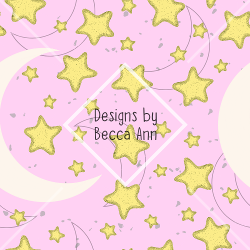 Pink moon and stars Seamless File