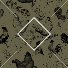 Load image into Gallery viewer, Outlined Chickens Seamless File
