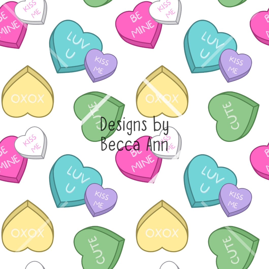 Bright Conversation Hearts Seamless File