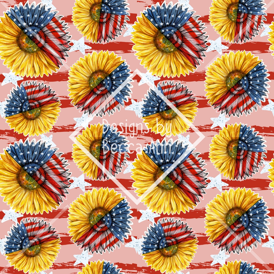 Patriotic Sunflowers Seamless File