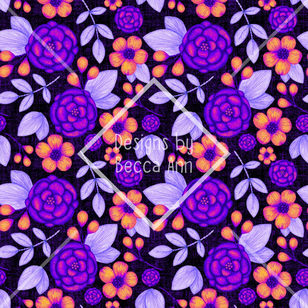 Halloween Embroidered Floral Seamless File