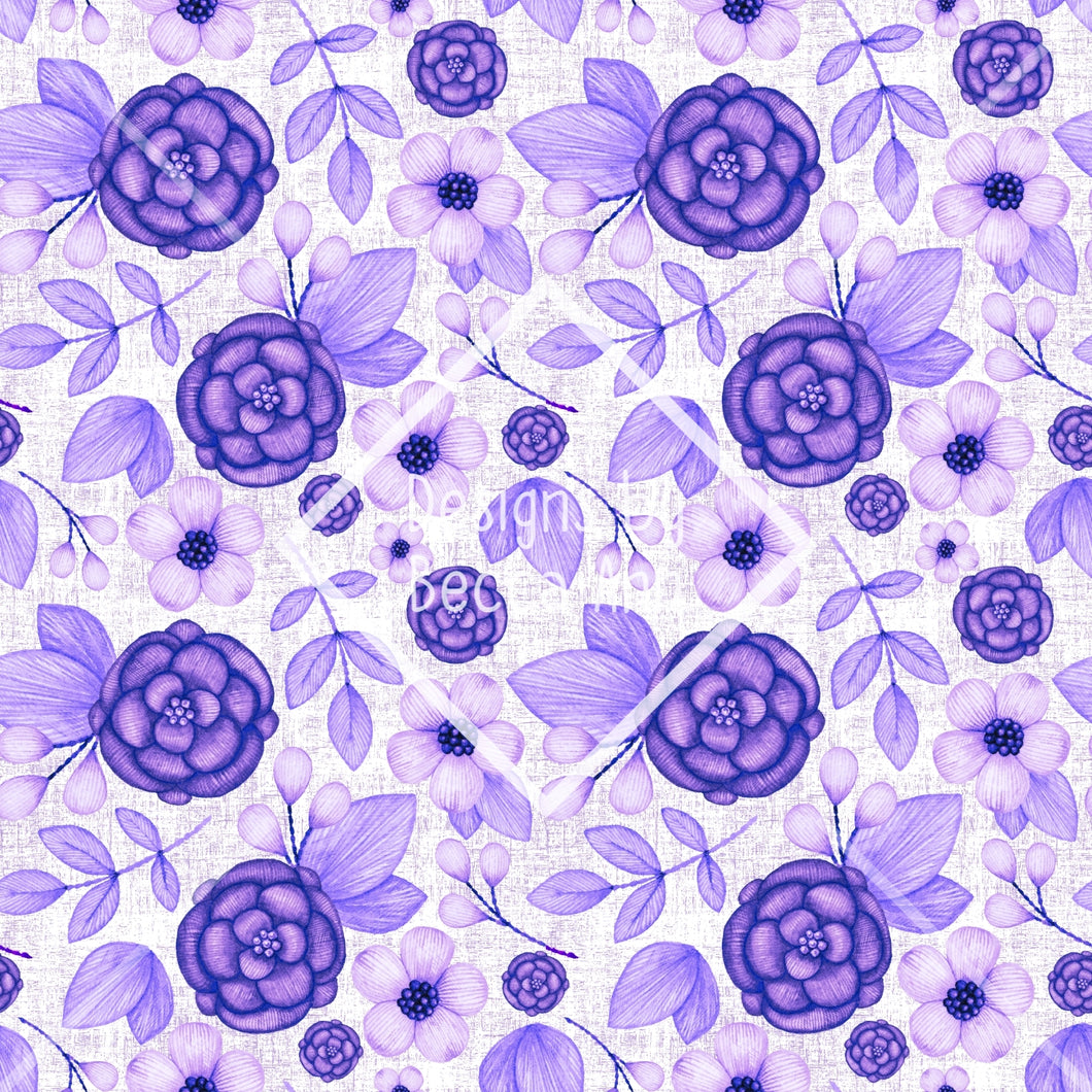 Lavender Floral Embroidery Seamless File
